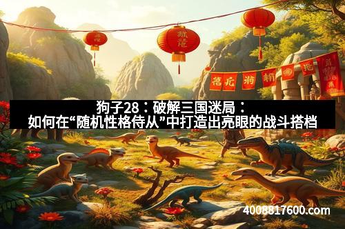 狗子28：破解三国迷局：如何在“随机性格侍从”中打造出亮眼的战斗搭档